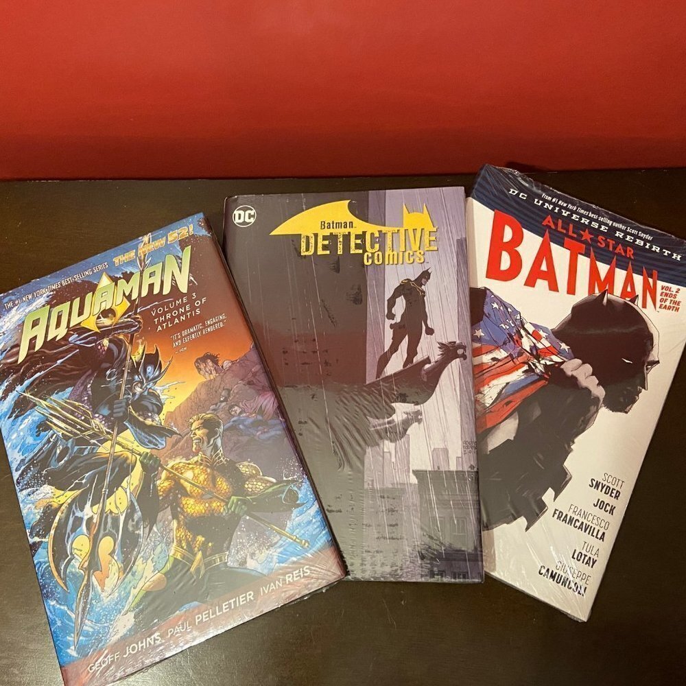 Lot of 3 Collector's DC Comics Hardcover Batman/Aquaman Books - Brand new!